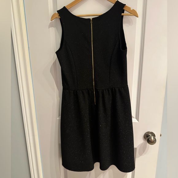 HD in Paris Anthropologie black with silver fleck dress L - Picture 5 of 5